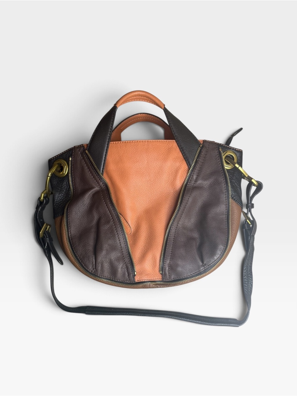 orYANY Colorblock Leather Satchel